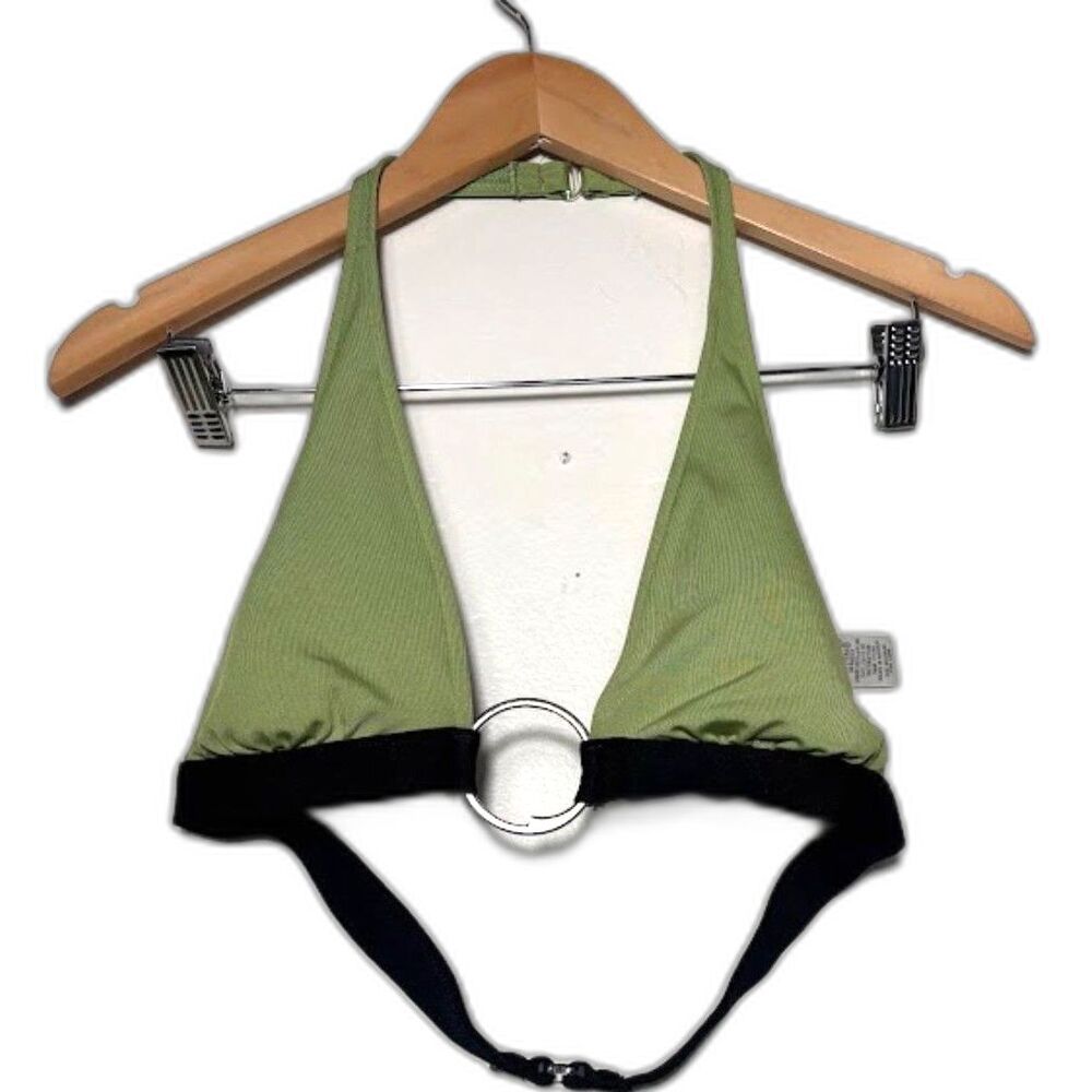 y2k Merona Bikini Top Bra Top Going Out Rave Size XL Green Black Shego Euphoria
